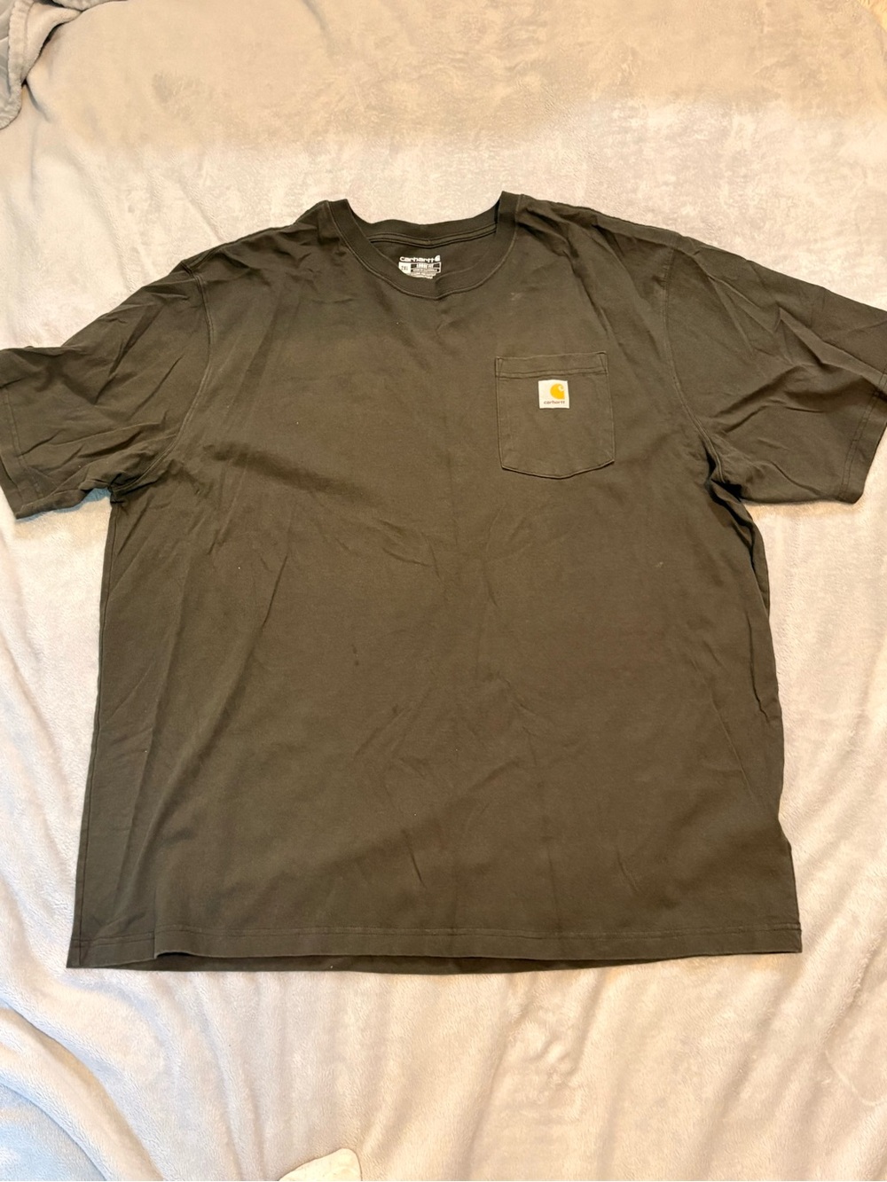 Carhartt Men's Dark Olive Pocket Tee with Logo Patch